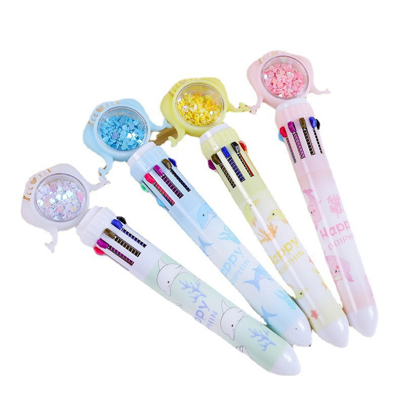 Wholesale Plastic Small Dolphin Ten Colors Ballpoint Pen
